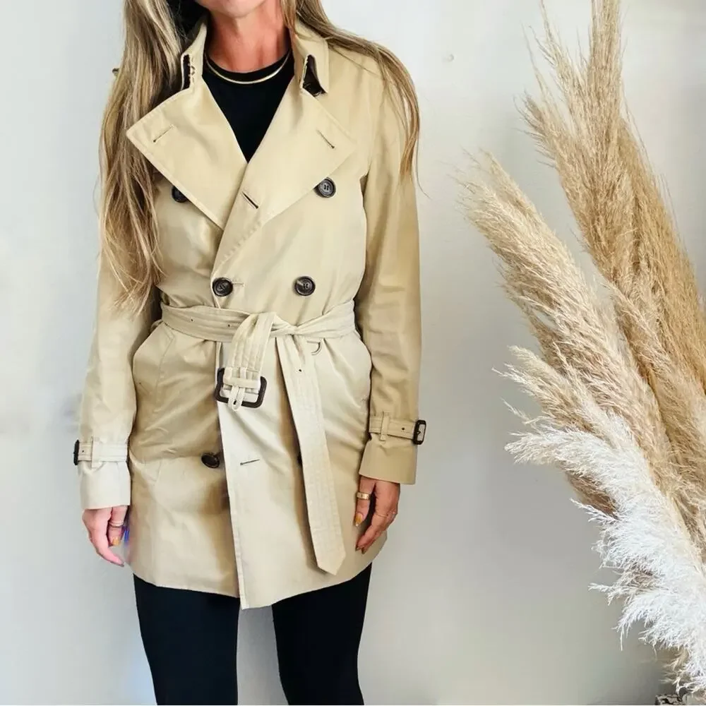 BURBERRY Heritage Khaki Tan Sandringham Trench Coat Rare Button Belt Coat M 46 - Picture 9 of 16